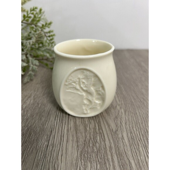 Vtg Andrea By Sadek Cherub Planter Votive Candle Holder Cup Cream Intaglio - Picture 1 of 6